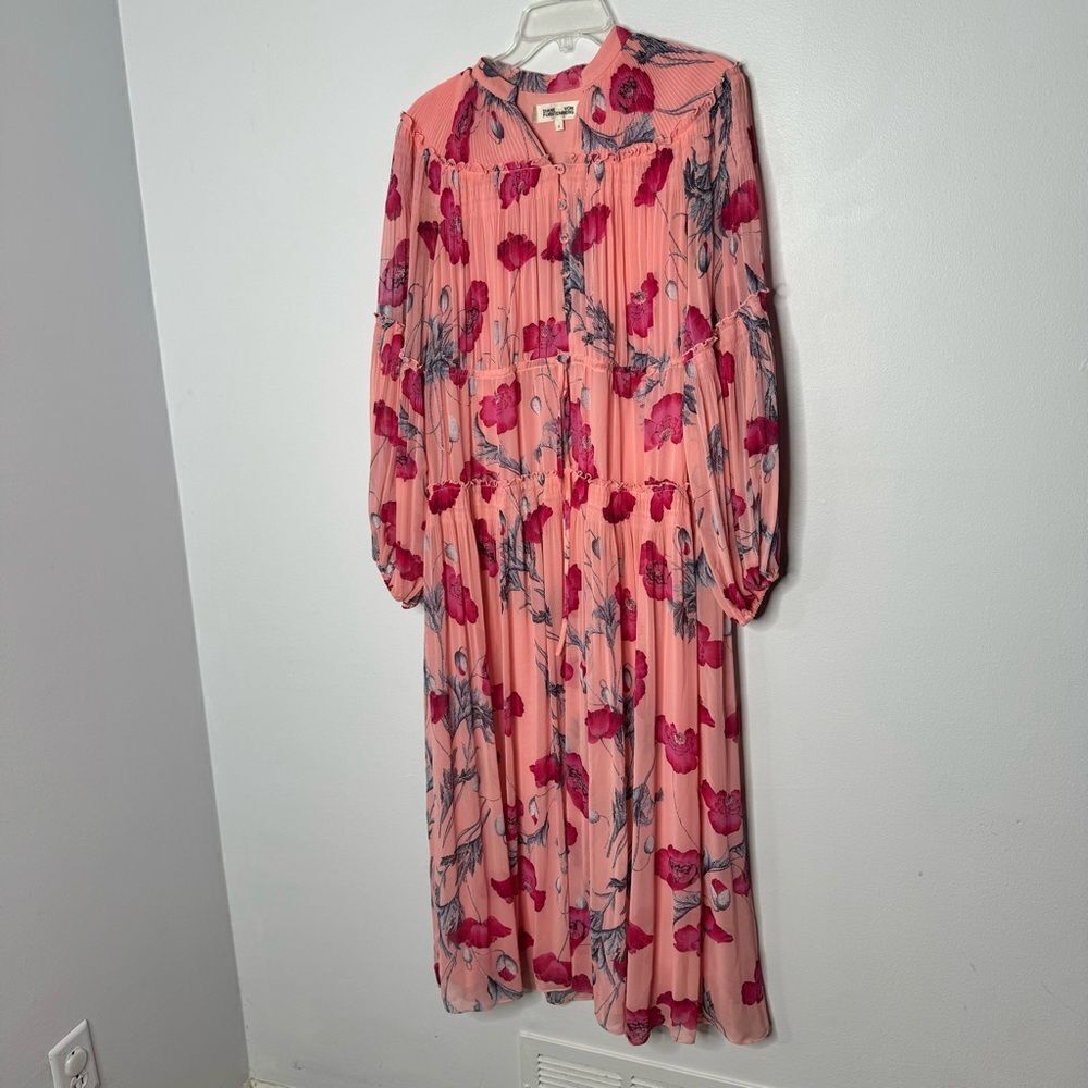 Diane Von Furstenberg Link Pleated Ruffle Floral-Print Maxi Dress - Picture 5 of 9